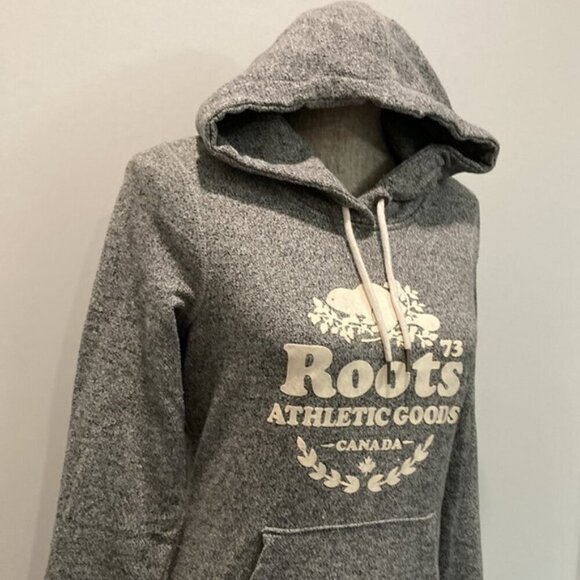 Roots GREY MAPLEGROVE Roots73 Fleece Hoodie Sweatshirt - Picture 9 of 14